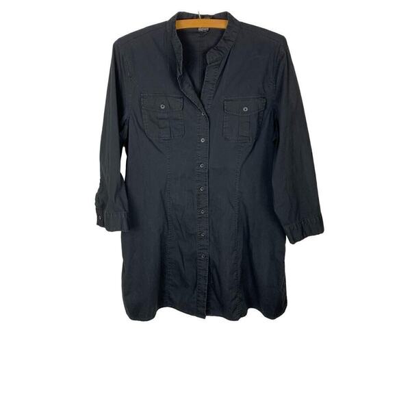 Autograph Black Button Down Long Tunic Top - Size L - Picture 1 of 8